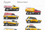 Delivery Vehicles Clipart, a Transportation Illustration by Serghei Caraulan (Thumbnail 4 of 4)