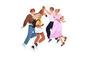 Happy people give high five set, a Person Illustration by PaperTrident (Thumbnail 3 of 9)