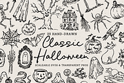 Vintage Halloween Clipart, Spooky, a Seasonal Illustration by The October Creative (Thumbnail 1 of 7)