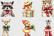 Cute Animal Christmas With Bow, an Illustration by Black Bird Studio (Thumbnail 2 of 6)