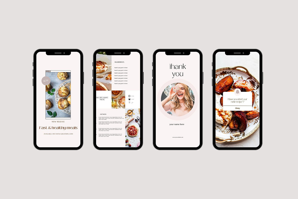 Food Instagram Templates Canva, a Social Media Template by Deepa Template Studio (Photo 4 of 12)