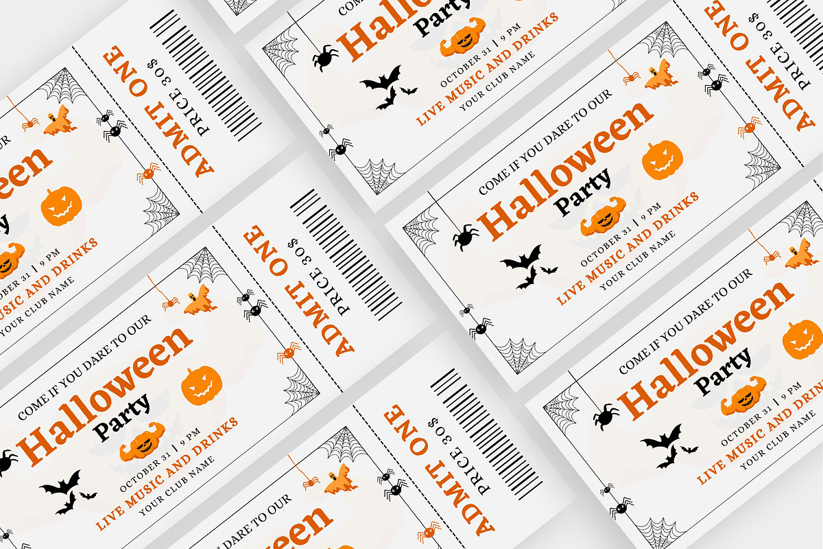 Halloween Ticket, an Invitation Template by MNT-Creator (Photo 5 of 6)