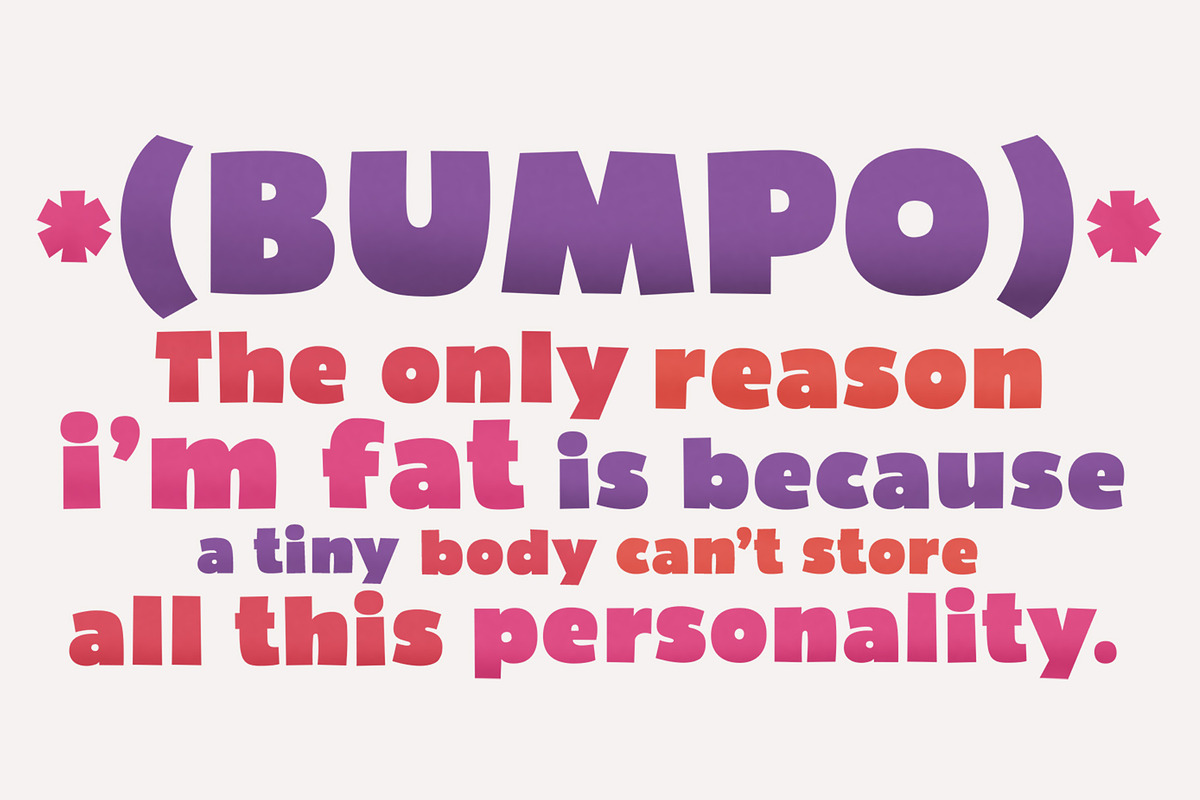 Bumpo Font, a Sans Serif Font by Graphite_Studios (Photo 4 of 4)