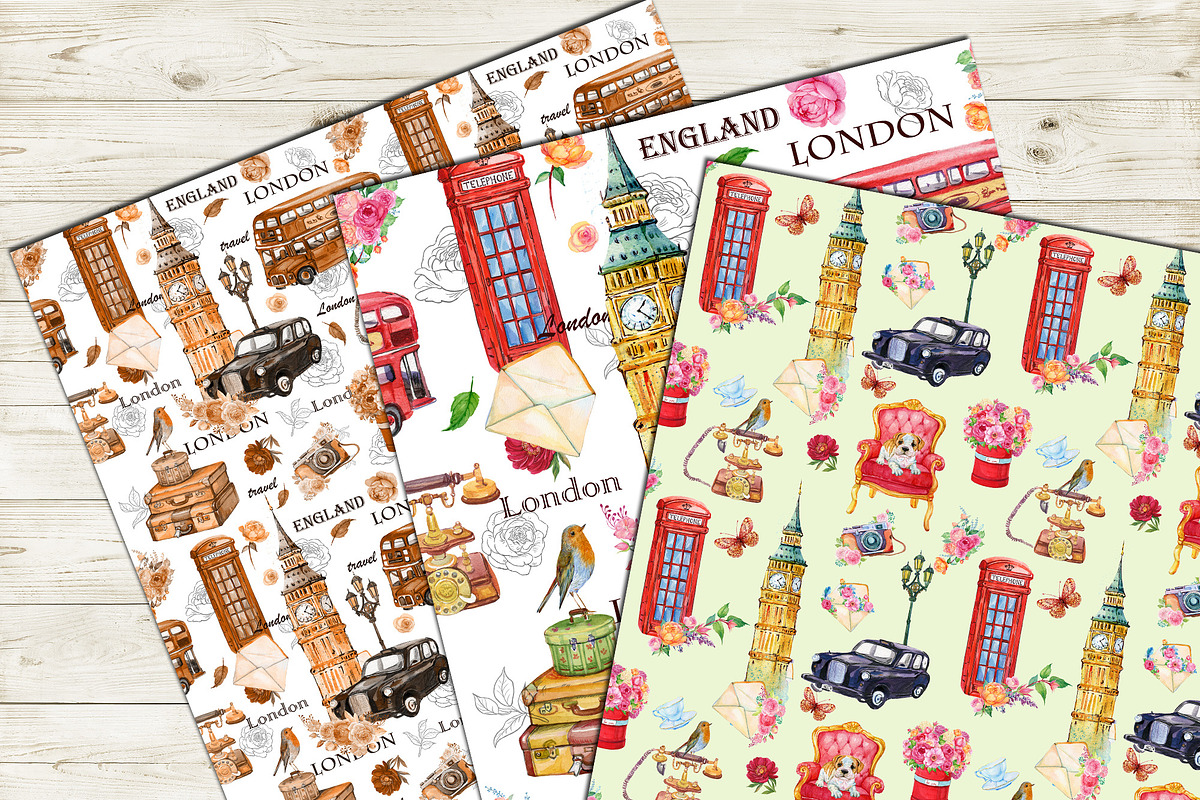 London Seamless Patterns, a Pattern Graphic by MitrushovaArt (Photo 8 of 9)