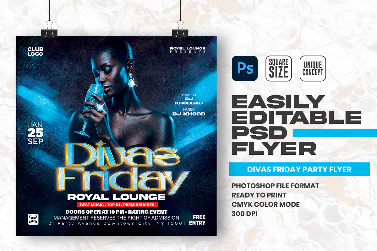 Divas Friday Party Flyer Design, a Flyer Template by Shajib Shikder (Photo 1 of 2)