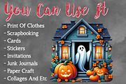Halloween House With Ghost PNG, an Animal Illustration by Craft Nest (Thumbnail 5 of 5)