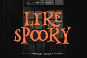 Like Spooky - Display Halloween Font, a Serif Font by Airotype