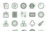 Casino Green & Black Line Icons, an Icon by IconBunny (Thumbnail 2 of 2)