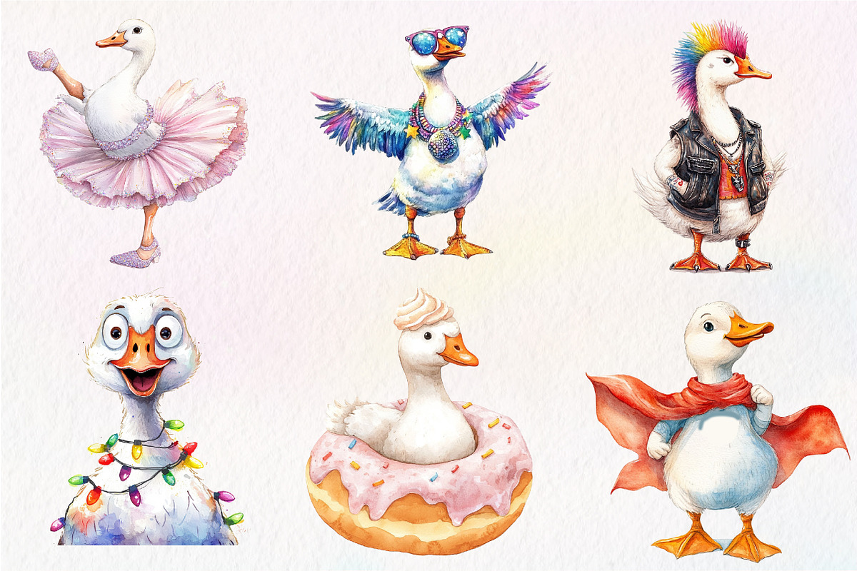Silly Goose Sublimation Clipart, an Illustration by CreationArt (Photo 4 of 5)