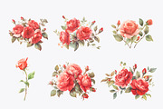 Watercolor Red Roses Clipart, a Decorative Illustration by Primrose Blume (Thumbnail 4 of 4)