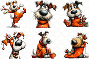 Whimsical Christmas Dog Clipart, an Animal Illustration by Black Bird Studio (Thumbnail 5 of 6)