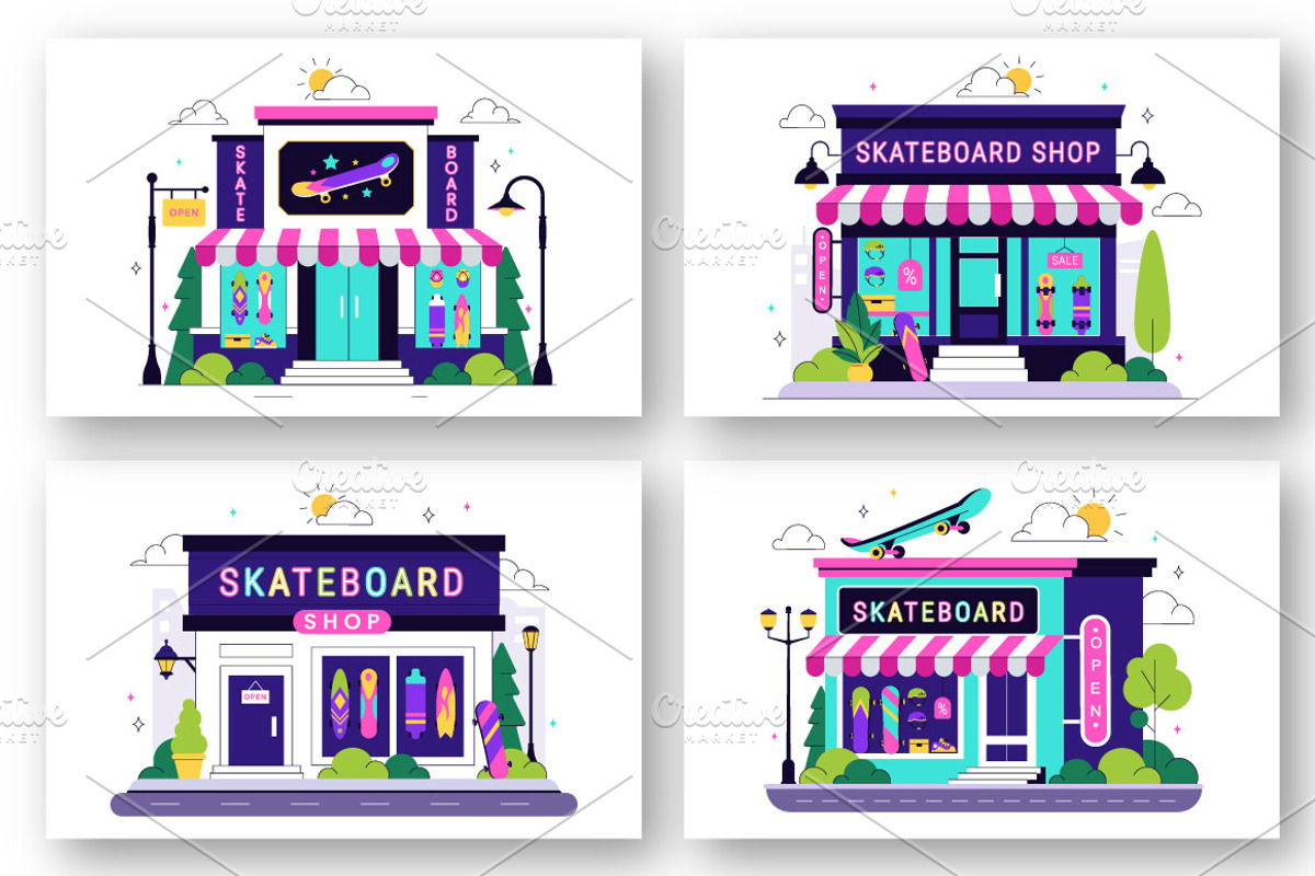 10 Skateboard Shop Illustration, a Sport Illustration by denayunebgt (Photo 2 of 4)