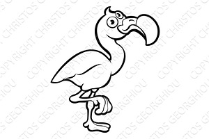 Flamingo Tropical Bird Cartoon, an Animal Illustration by Christos Georghiou