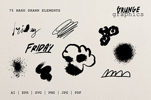 75 Drawn & Painted Grunge Graphics