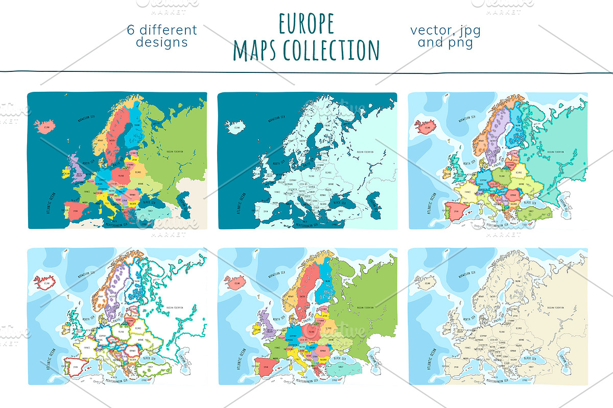 Europe Maps Collection, an Education Illustration by Illustrationsforteachers (Photo 2 of 8)