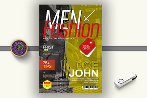 Men Fashion Magazine Cover Template, a Magazine Template by MightyDesign