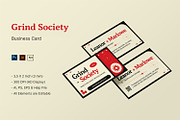 Grind Society - Business Card, a Business Card Template by StreaksideStd (Thumbnail 1 of 3)