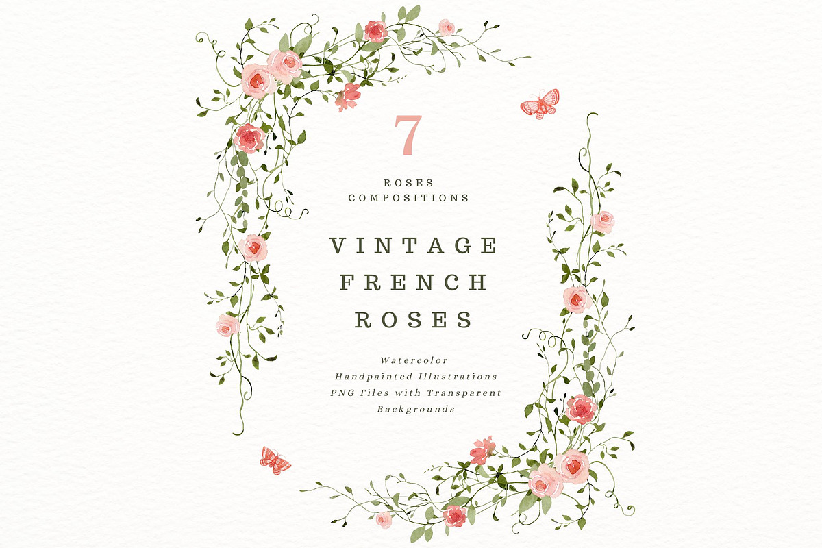 French roses with butterflies, a Decorative Illustration by AnnelyBlooms (Photo 3 of 8)
