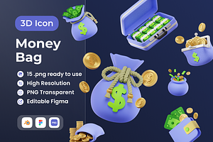 Money Bag 3D Illustration