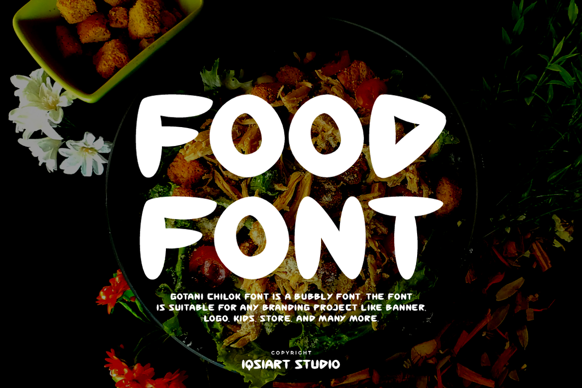 Burgundi - Food Font, a Sans Serif Font by Iqsiart Studio (Photo 4 of 6)