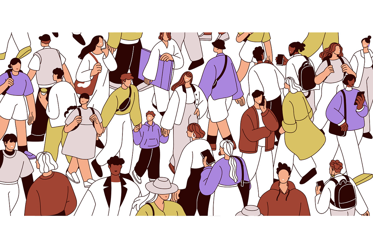 People crowd walking on city street, a Person Illustration by Good Studio (Photo 2 of 3)