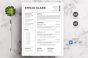 CV Resume Word Docx Template