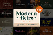 Modern Retro Font Bundles, a Serif Font by UICreative (Thumbnail 1 of 14)