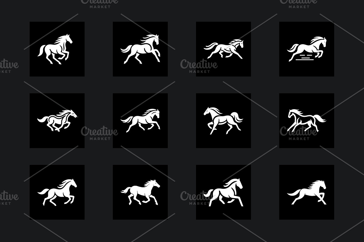 60 Horse Silhouette Logo Bundle, a Branding & Logo Template by Vectorium Studio (Photo 9 of 11)