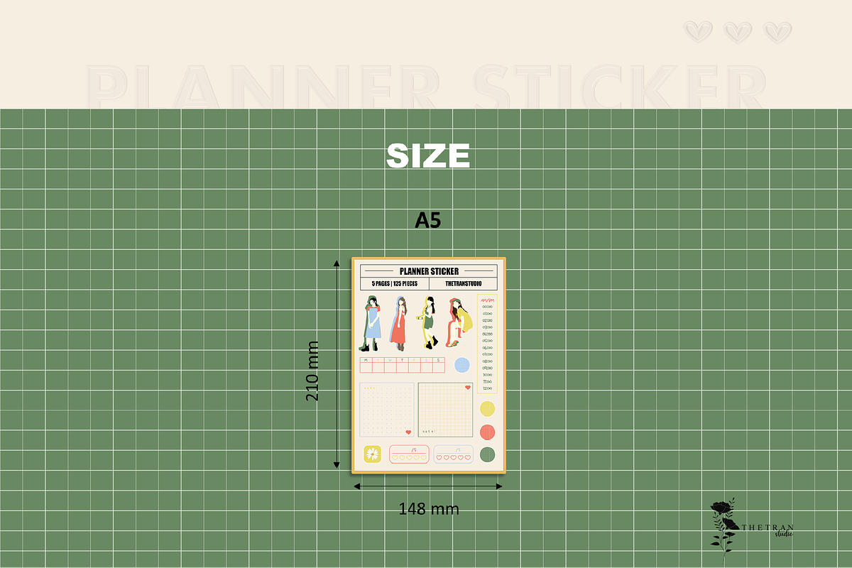 Fashion Planner Sticker Digital Prod, a Stationery Template by The Tran Studio (Photo 2 of 3)