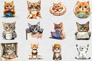 Funny Cat Clipart Quirky Cat Clipart, an Illustration by Black Bird Studio (Thumbnail 5 of 6)