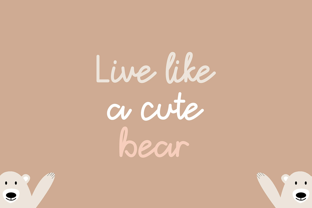 Hello Bear | Cute Script Font, a Script Font by Lightsense (Photo 2 of 11)