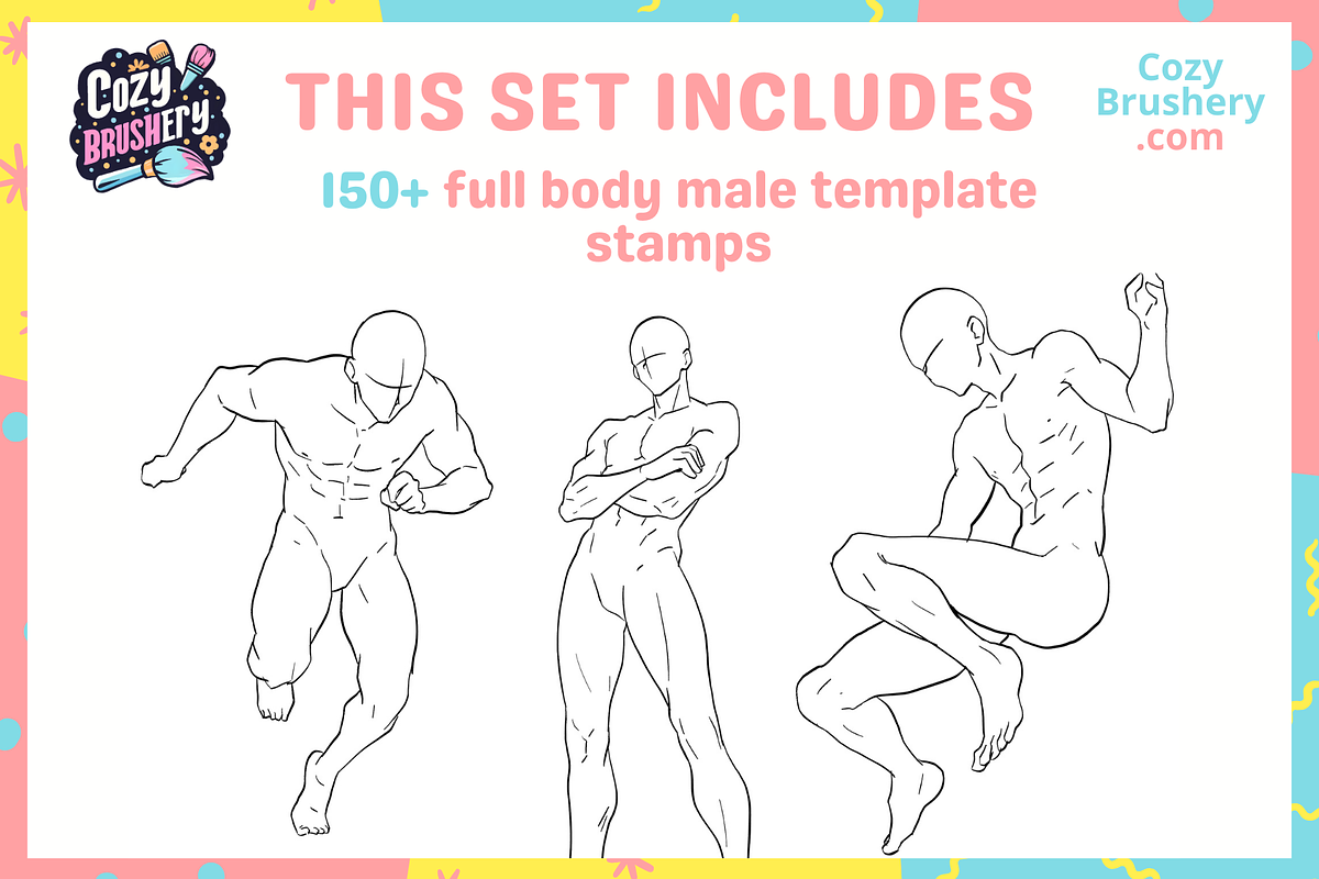 Procreate Male Anatomy Body Stamps, a Brush Add-On by Cozy Brushery (Photo 3 of 4)