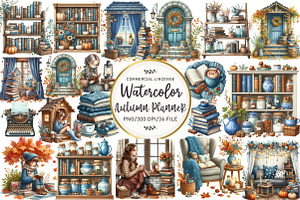 Cozy Autumn Planner Clipart, an Illustration by OK Design