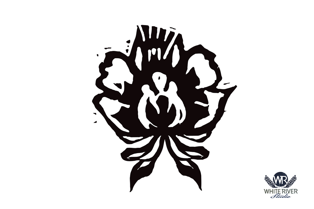 Floral Flourish Linocuts, an Illustration by WhiteRiverStudio (Photo 8 of 10)