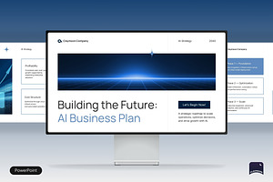 White Blue Modern AI Business Plan, a Presentation Template by Claymoon Lab