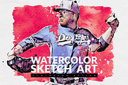 Watercolor Sketch Art, an Action Add-On by Mint Actions (Thumbnail 1 of 12)