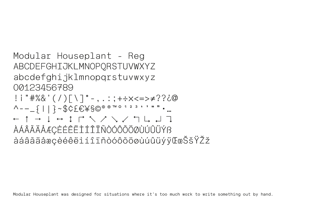 Modular Houseplant | Monospaced Font, a Sans Serif Font by Off The Rack © (Photo 4 of 9)
