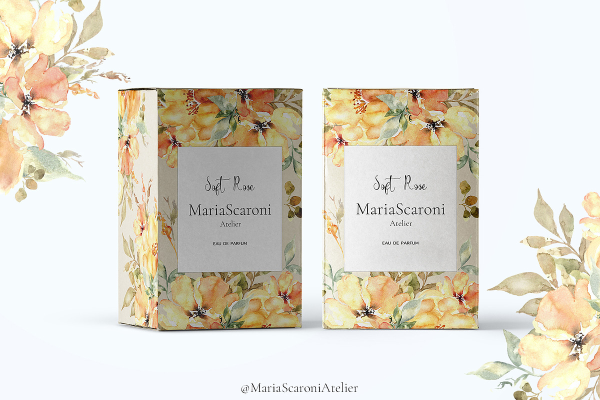 Soft Rose - Watercolor Clipart, an Illustration by MariaScaroniAtelier (Photo 5 of 6)