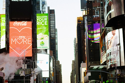 New York Manhattan Times Square, advertising banners.