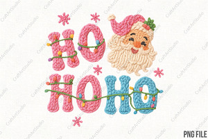 Christmas Ho Ho Ho Crochet PNG, an Illustration by CraftArtStudio
