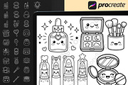 150 Procreate Kawaii Makeup Stamps, a Brush Add-On by DrawingStoryShop (Thumbnail 4 of 6)