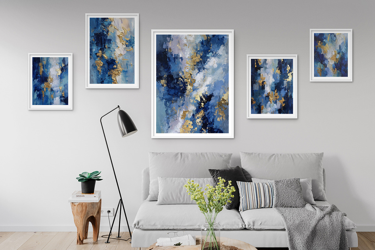 Blue Gold Abstract Illustration, a Decorative Illustration by Housui Patterns (Photo 12 of 12)