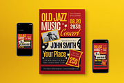 Old Jazz Music Concert Flyer Set, a Flyer Template by graphicook (Thumbnail 1 of 3)