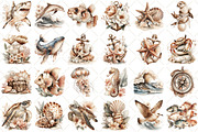 Watercolor Sea Set Clipart, an Illustration by Black Bird Studio (Thumbnail 2 of 5)