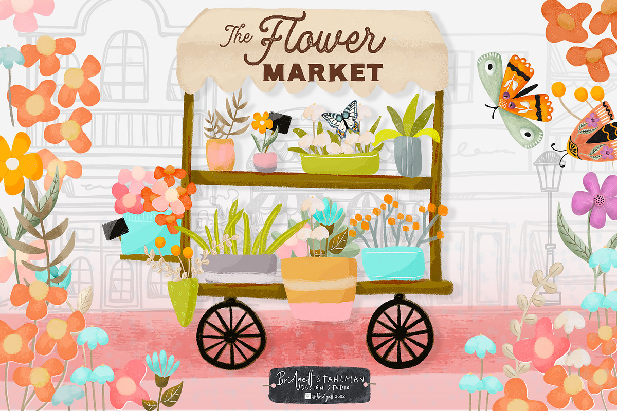 The Flower Market Collection, a Pattern Graphic by Bridgett Stahlman Design (Photo 1 of 10)