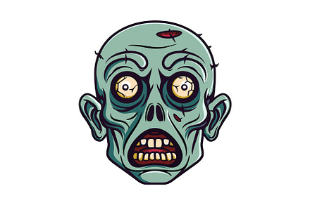 Zombie head illustration featuring, an Object Illustration by Vectorstockersland