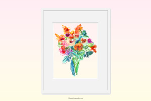 Abstract Floral Bouquet Clipart