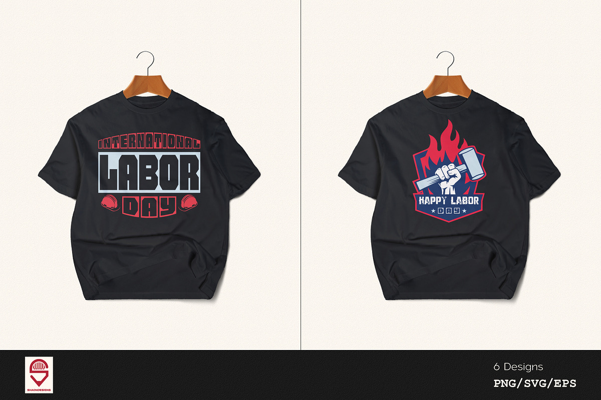 Labor Day T-Shirt Design Bundle, a Graphic by shaondesigns (Photo 4 of 7)