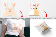 Clipart Love Rabbit, a Graphic by Artnoy (Thumbnail 3 of 5)