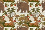 Woodland Bear and Deer Botanical, a Pattern Graphic by NayaChu (Thumbnail 2 of 9)